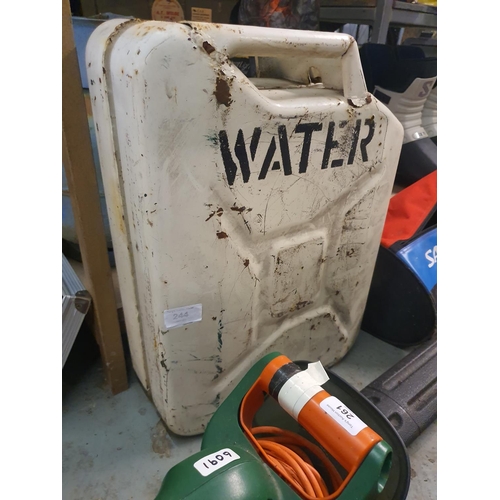 244 - vintage metal military type water can carrier