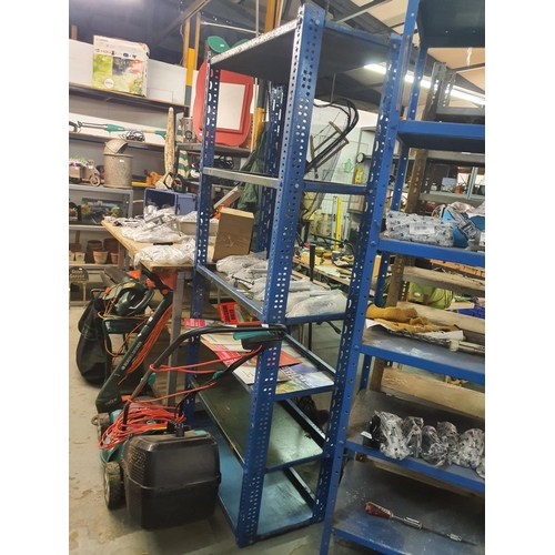 325 - LARGE BLUE SHELVING UNIT IN METAL GREAT ANY WORKSHOP