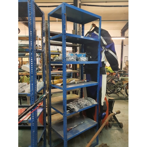 326 - BLUE METAL SHELVING UNIT GREAT IN ANY WORKSHOP