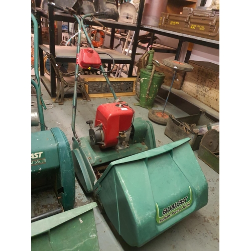 376 - VINTAGE PETROL MOWER WITH BOX