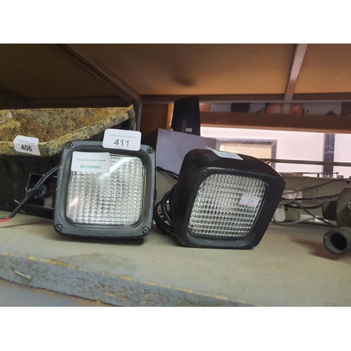 411 - TWO CAR OR VAN SPOT LIGHTS IN GOOD WORKING ORDER