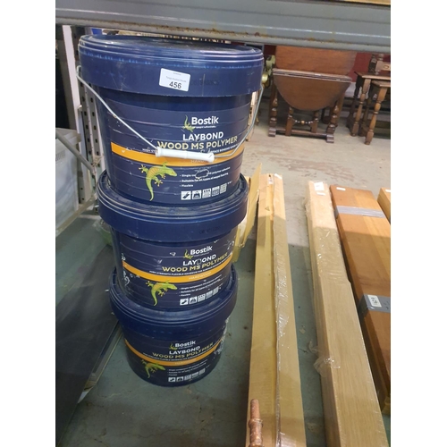 456 - X 3 TUBS 16 kg Bostik laybond wood MS polymer high strength flexible adhesive for surface bonding wo... 