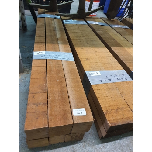 477 - Hardwood 6 pieces 47 inch by 2 1/2 inch