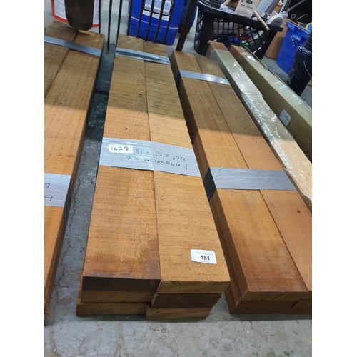 481 - Hardwood 6 pieces 46 inch by 4-inch by 1 1/2 inch