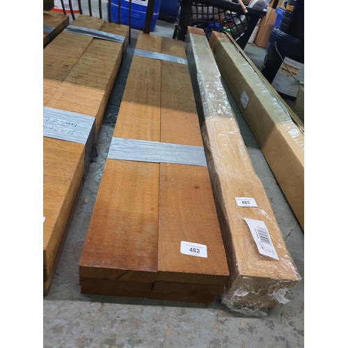 482 - Hardwood 6 pieces 46 inch by 4 inch by 1 inch