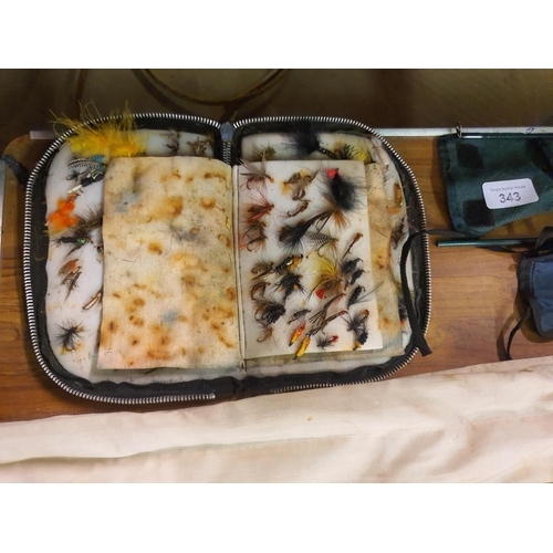 342 - JOHN GOODARD FLY FISHING CASE WITH FLYS