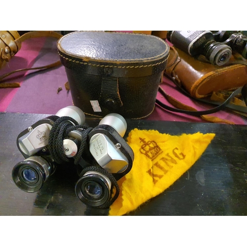 851 - King binoculars 10 x 30 with leather case