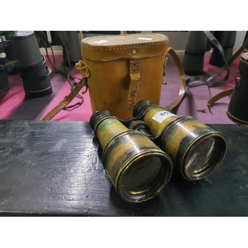 853 - Vintage brass Binoculars