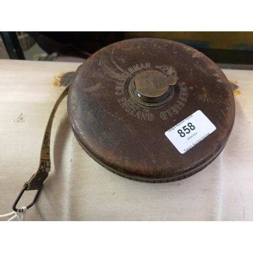 858 - Sheffield chesterman leather tape measure