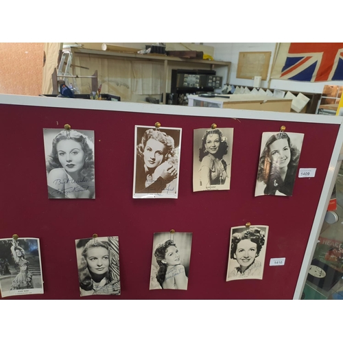 1409 - Collection of four 1950's film stars photographs signed by hand, including Hazel Court, Jean Kent an... 