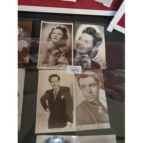 1415 - Collection of four hand signed photographs of 1950's film stars including Dulcie Gray