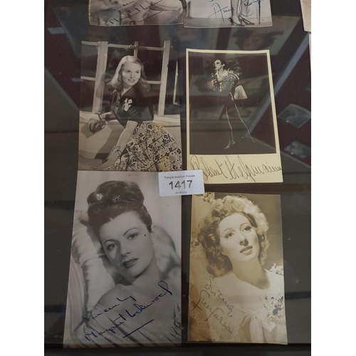 1417 - Collection of four 1950's film star photographs hand signed