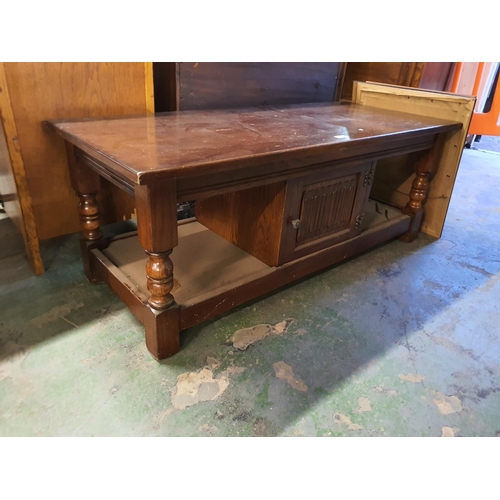 1787 - Solid wood linen fold front low side unit