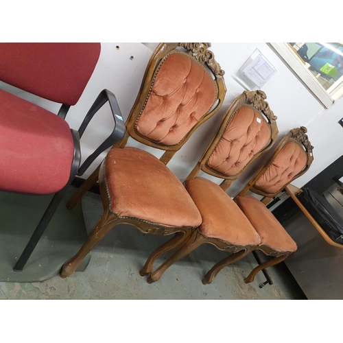 1791 - Three Italian upholstered dining chairs in need of repair