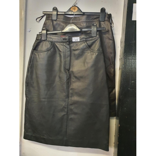 510 - Two leather skirts size 12