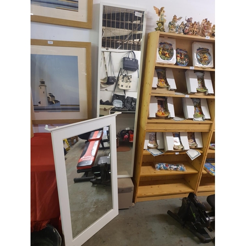 547 - Two white framed mirrors