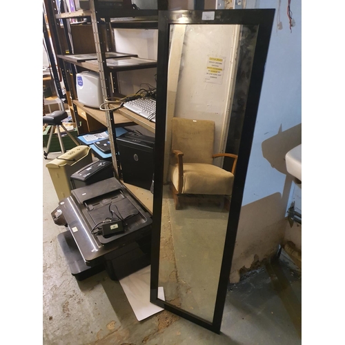 705 - Black framed wall mirror