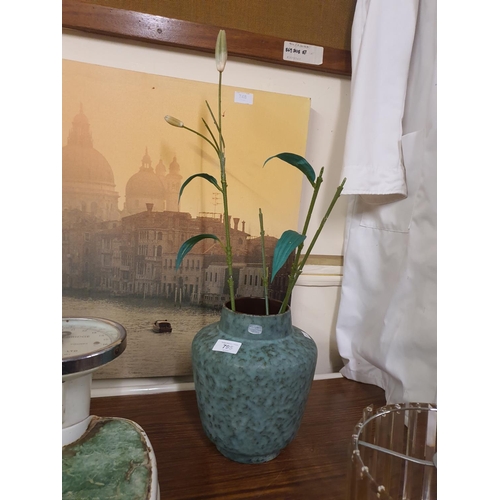 795 - Blur Austrian pot with faux bamboo