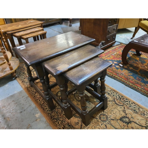 1732 - Solid wood nest of three tables