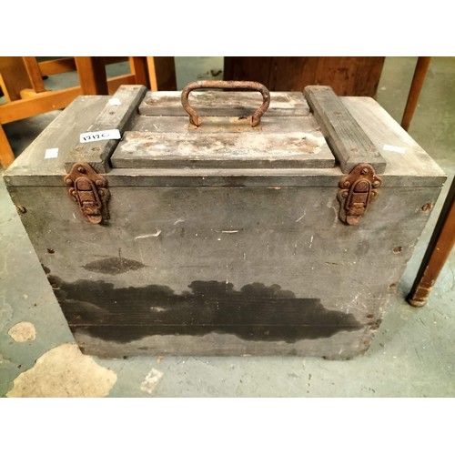 1212C - OLD WOODEN TOOL BOX