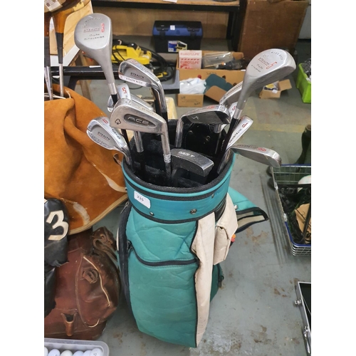 235 - Set of golf clubs in bag wide body stealth Mitsubishi Olympus penfold