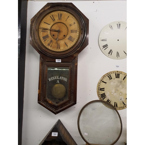 1040 - American Wall hanging clock by 'Ansonia clock company new york USA' GWO