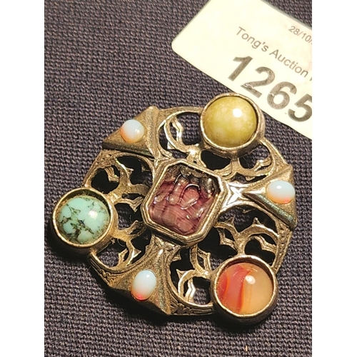 1265 - **LAST CHANCE ITEM** Miracle Scottish Celtic multi stone brooch