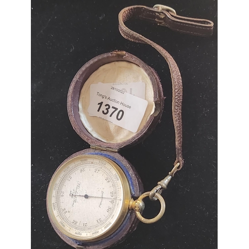 1370 - An antique barometer in its original leather case