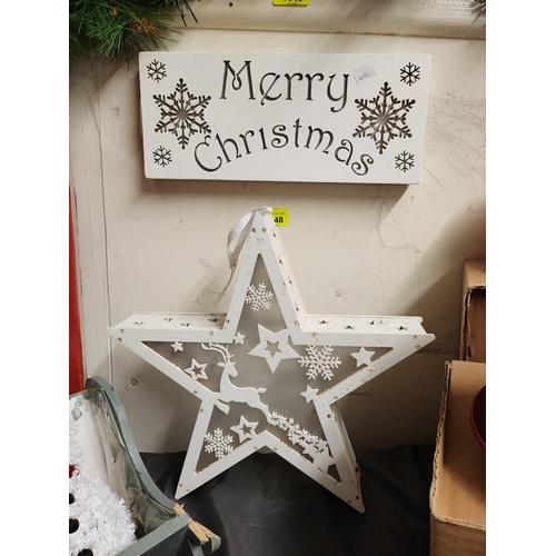 1648 - Light up Merry Christmas sign and light up Christmas star