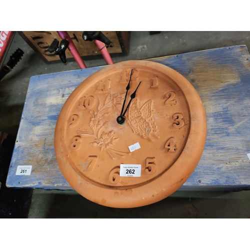 262 - terracotta garden clock