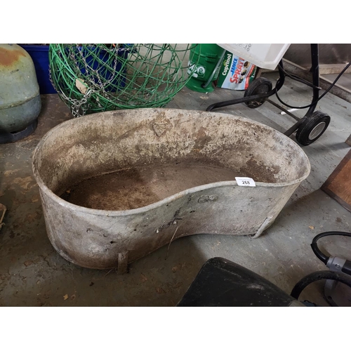 268 - kidney shaped galvanised trough make great planter