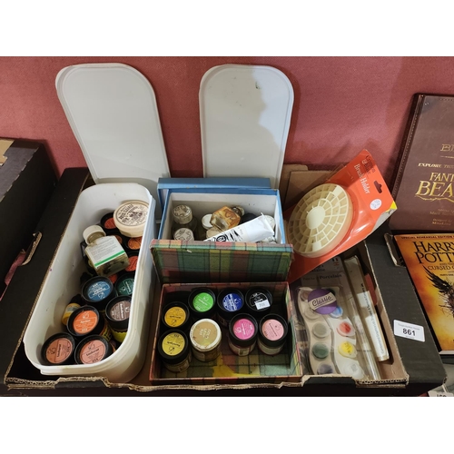 861 - Large collection of paints including silk paint and accessories