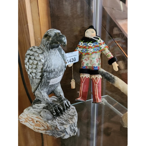 1430 - Vintage Inuit from Greenland and carved hawk