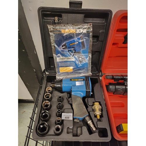 488 - WORKZONE Air Impact Wrench KIT AS NEW