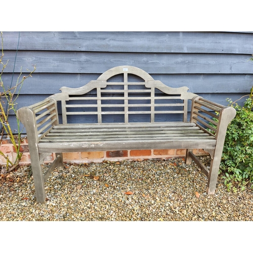 20 - Wooden garden bench beatufully weathered, solid.