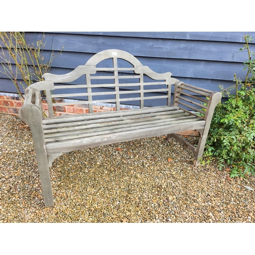 20 - Wooden garden bench beatufully weathered, solid.