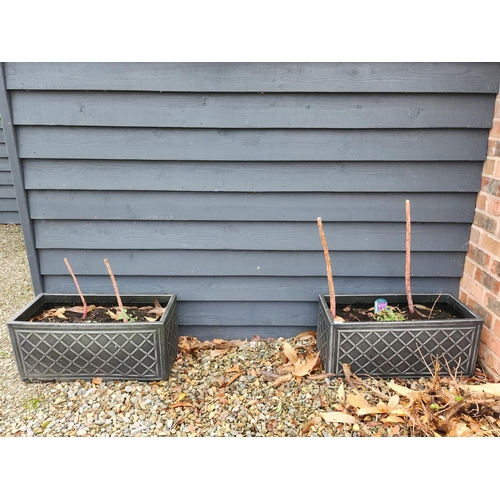 4 - Pair of moulded trough style planters