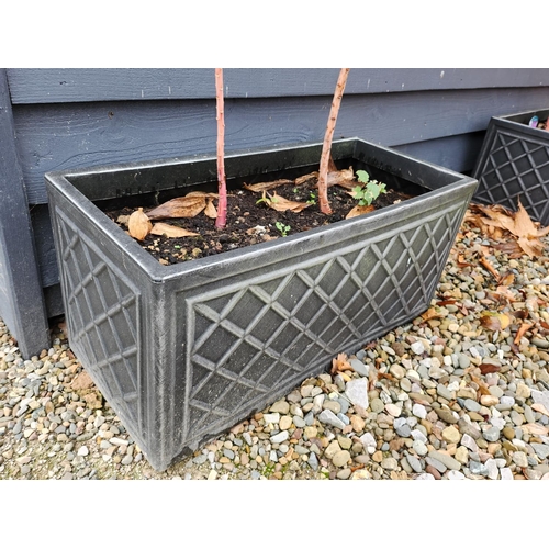 4 - Pair of moulded trough style planters