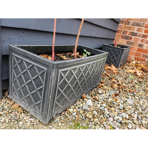 4 - Pair of moulded trough style planters