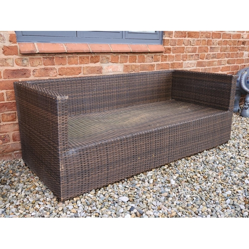 59 - Rattan waterproof sofa with cushions