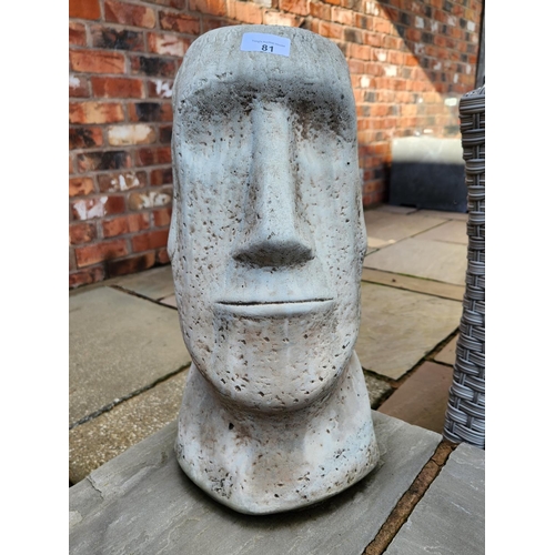 81 - Large Easter Island head Garden Sculpture Figure Ornament