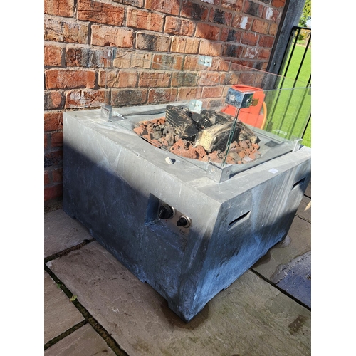 84 - Large fire pit fire table with bottle