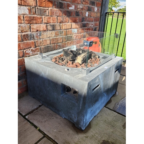 84 - Large fire pit fire table with bottle