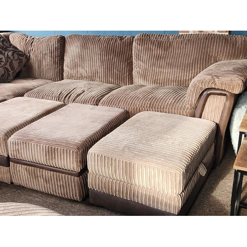 158 - Large DFS ARTHUR corner sofa to large match swivel chair, approx 200 x 280 cm. Includes three matchi... 