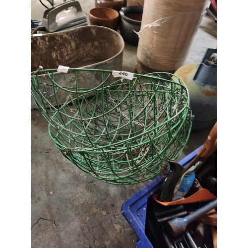 246 - Four large metal hanging baskets 40cm diameter