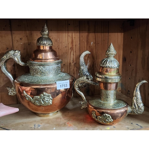 1753 - 2 x Antique Tibetan teapots