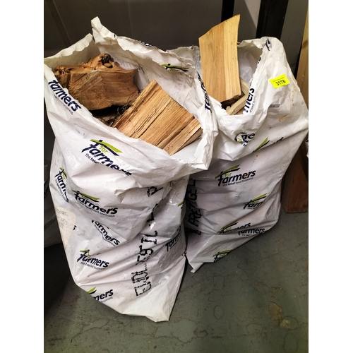 3178 - 2 large bags of seasoned wood, soft and hard wood