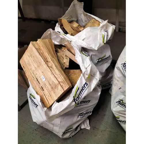 3179 - 2 large bags of seasoned wood, soft and hard wood