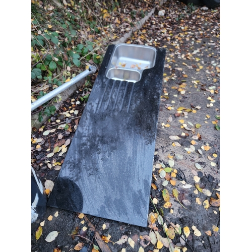 3181 - Large kitchen sink with granite work top