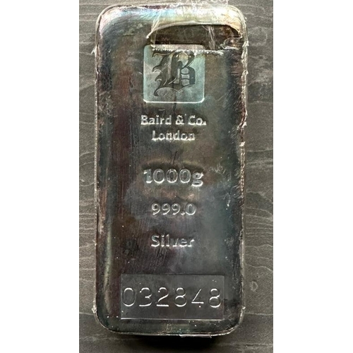 396 - 1kg Baird & Co. London silver Bar 999